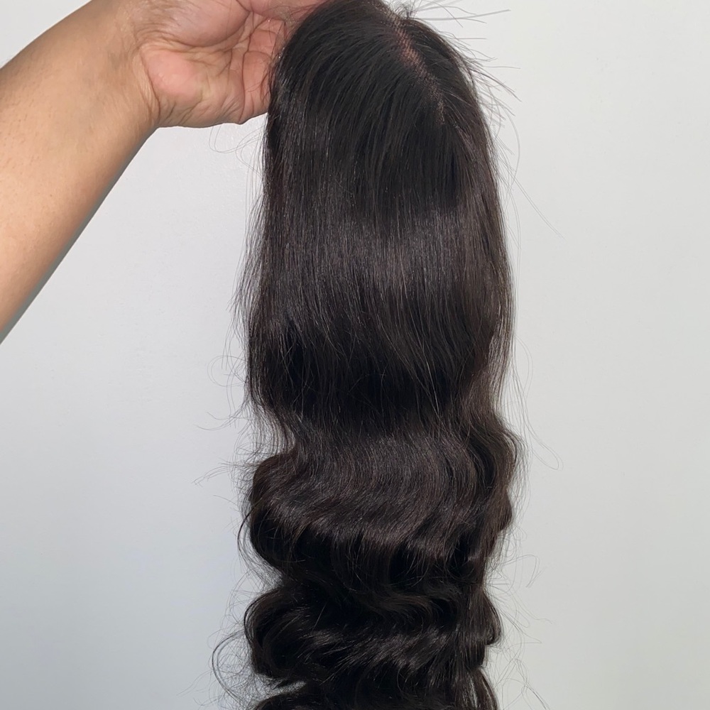 4x4 lac body wave 100% brazilian 150% density 22in